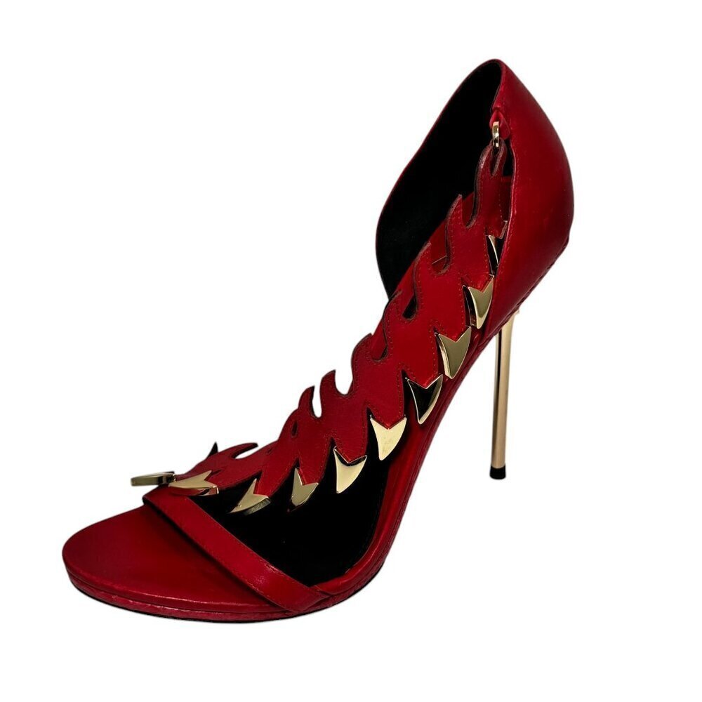 B Brian Atwood Red and Gold Heels